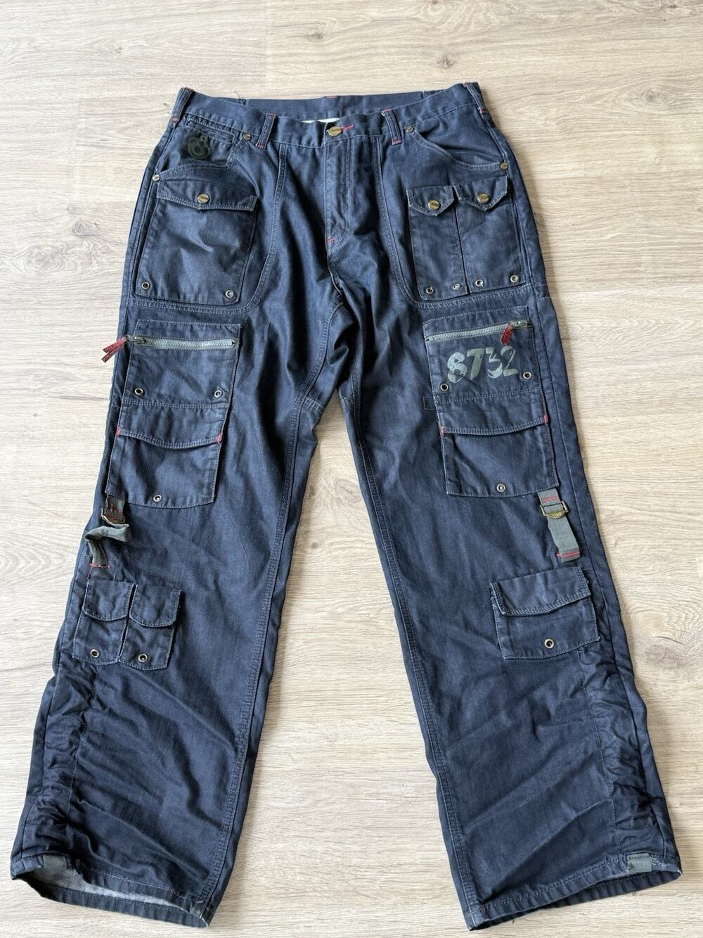 Eight 732 Jeans Men' 36x34 Baggy Utility 8732 Hip Hop Grunge Sk8 Y2K *Rare